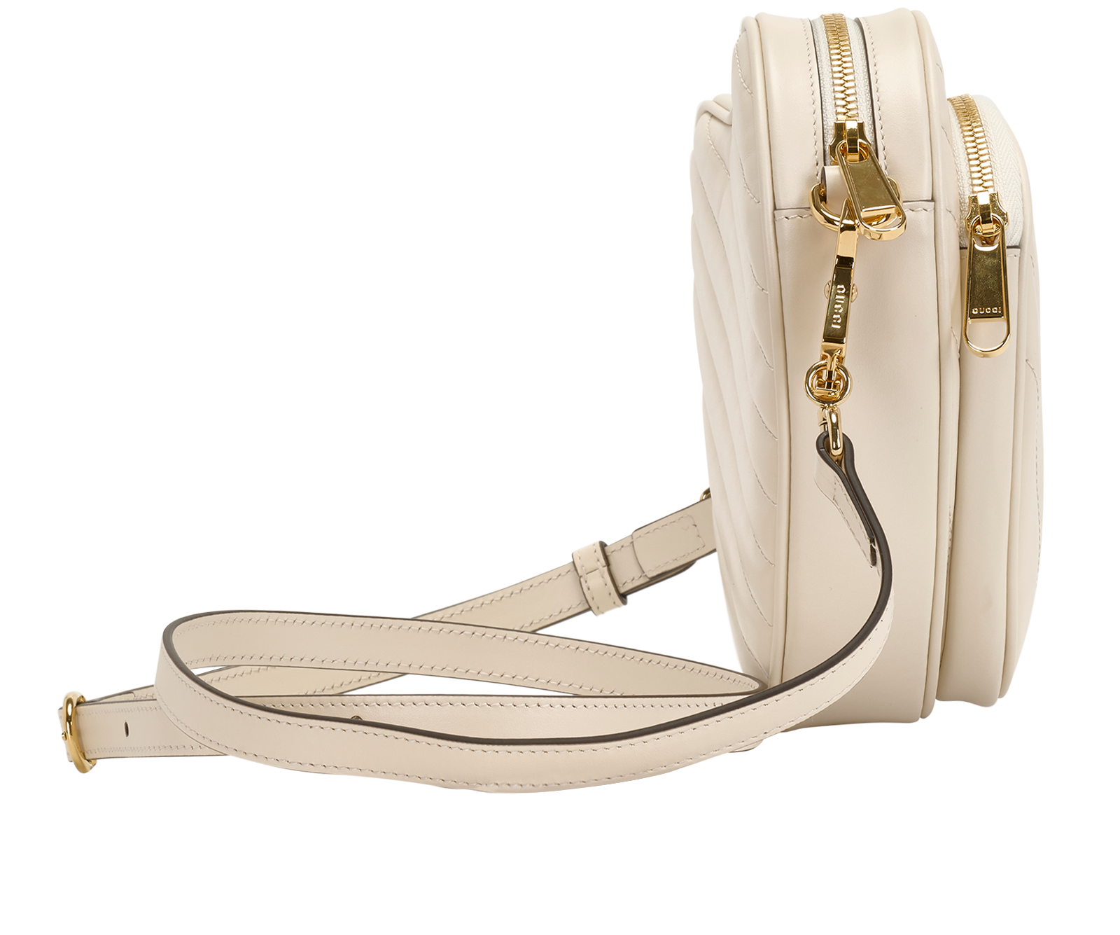 Interlocking GG Mini Heart Crossbody, &pound;750, Handbags, Cream, Leather, Side view